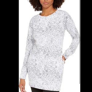 Space-Dyed Cowl-Neck Knit Tunic